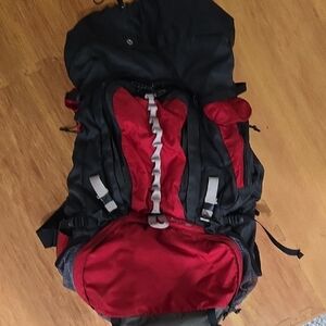 Men's Black and Red Adventure Backpack